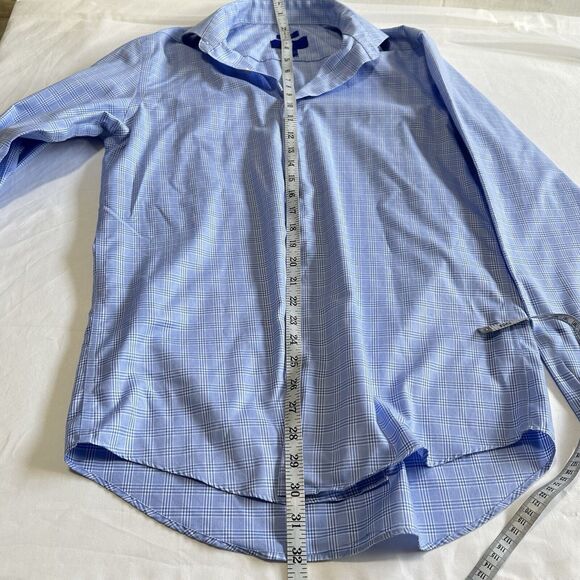 Egara Non-Iron Men’s Blue Shirt Sz 34/35 15.5 Slim Fit Button Down Long Sleeve - Picture 6 of 8
